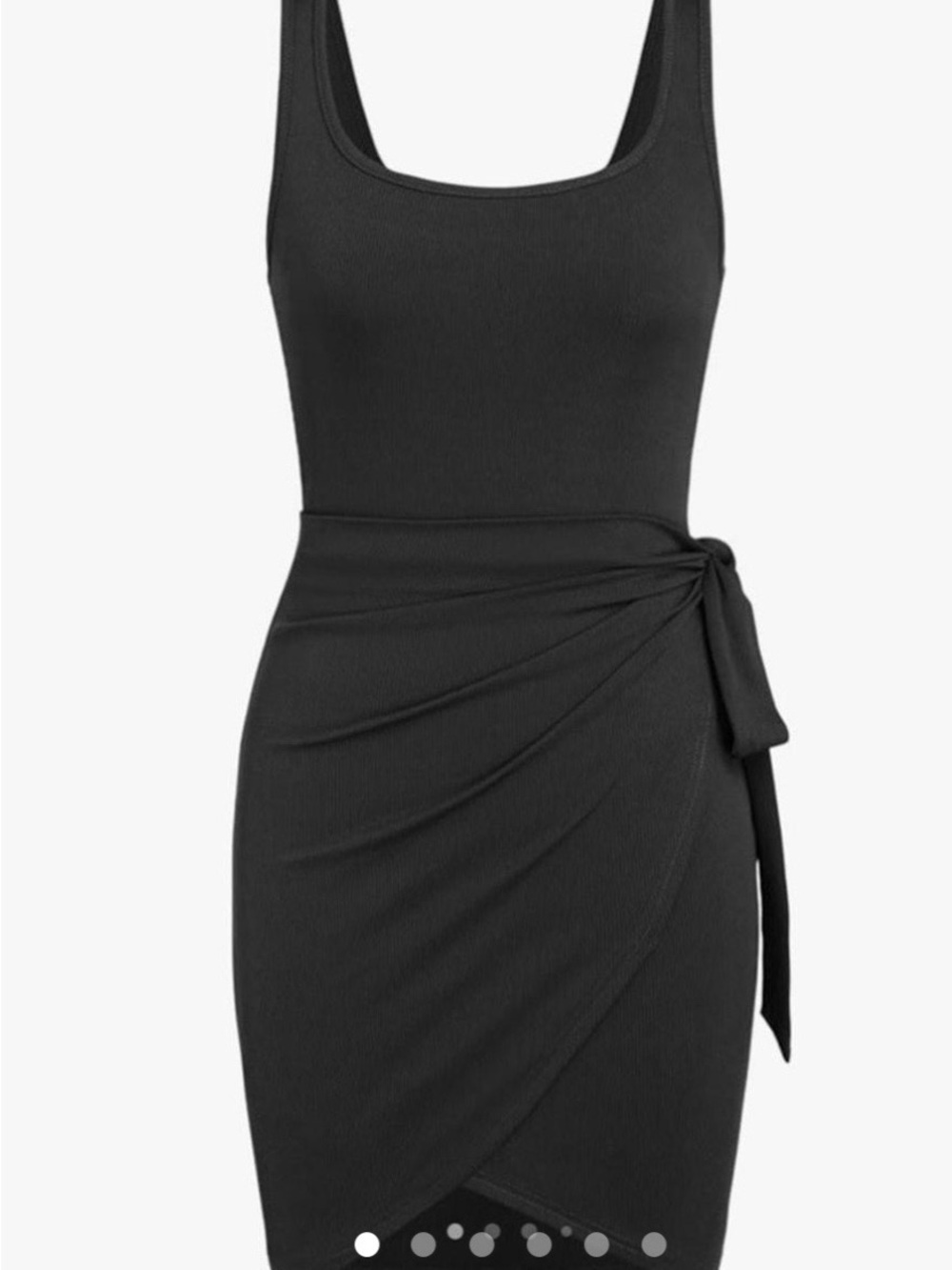 Cider Black Sleeveless Midi Dress with Side Tie